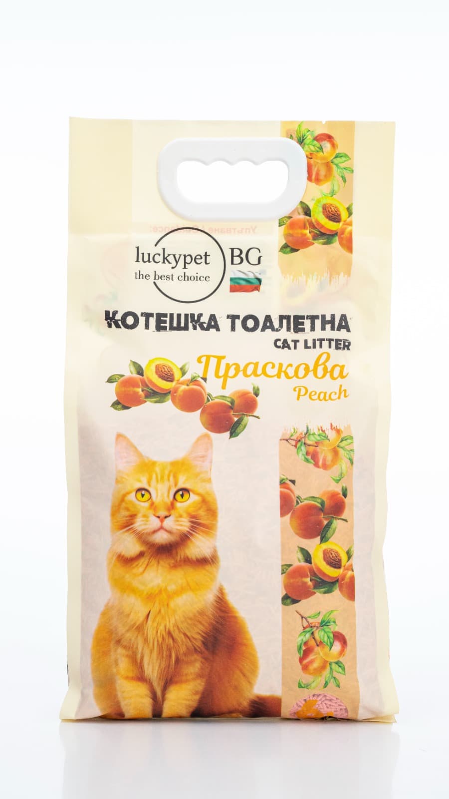 LuckyPet биоразградима котешка тоалетна с праскова, 6 л